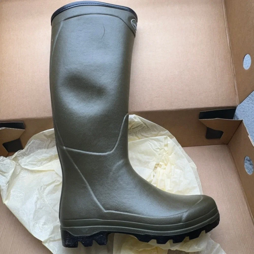 Le Chameau Boots Country Cross Jersey Mens 10 Green Waterproof Rubber Wellington